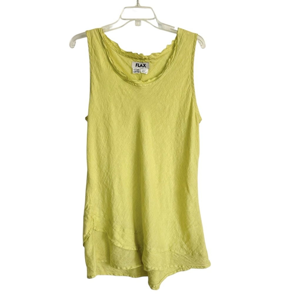Flax Women's Light Green Linen Sleeveless Dress Size L